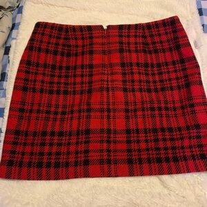 Chic Red and Black Plaid Mini Skirt